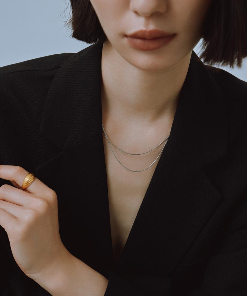Novice Tokyo Round Chain Necklace 2-Piece Set [Stainless] / Silver