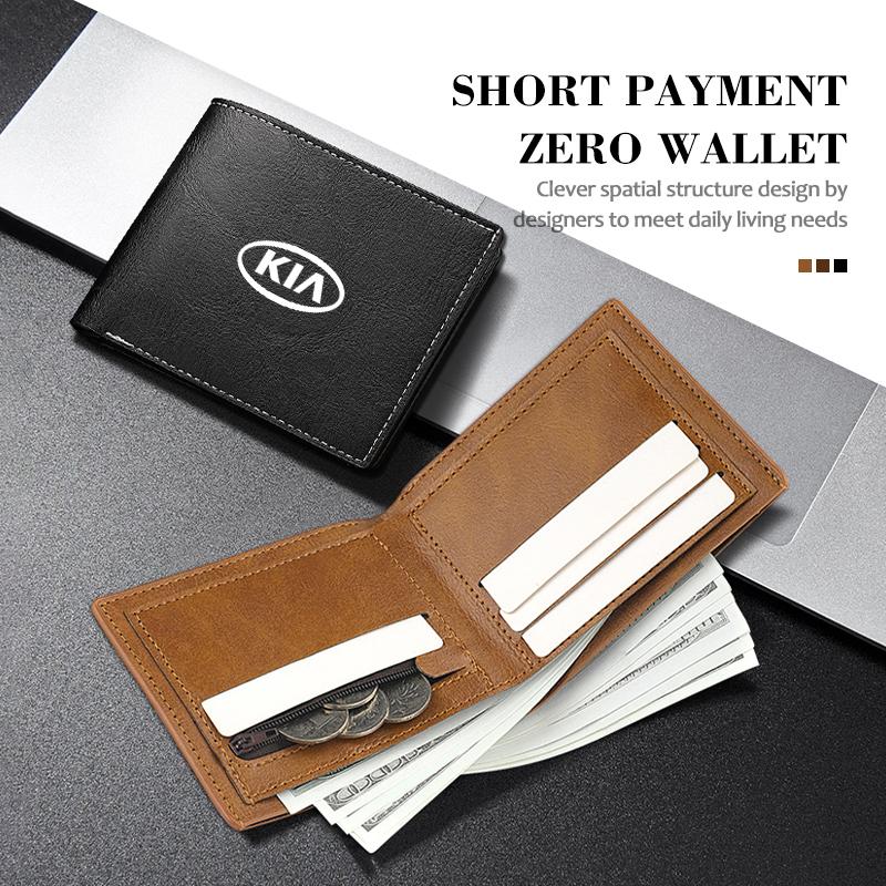 For KIA Men's Wallet NO Zipper Buckle Purse Daily Casual Zero Wallets Ceed Sportage Rio K5 K2 Optima Cerato Proceed Venga Xcpk70
