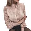 New Lace Hollow Elegant Round Neck Long Sleeve Women's Shirt