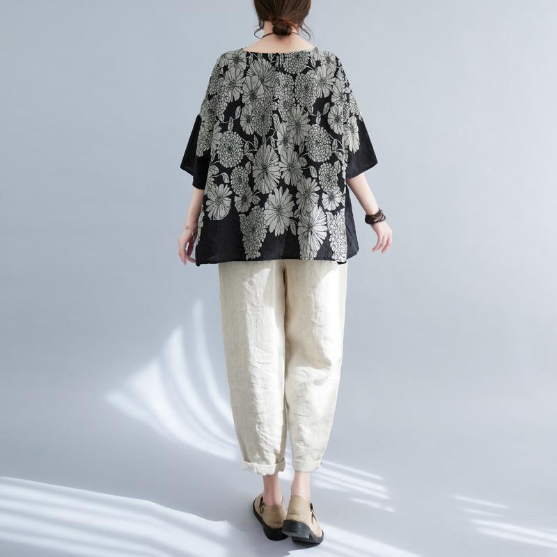 DIMANAF 2026 Plus Size New T-Shirt Women Print Loose Casual Casual Lady Tops Tees Shirts Oversize Summer