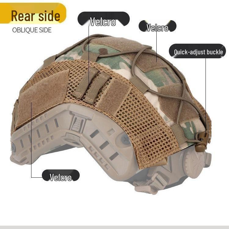 Outdoor Tactical Camouflage FAST Helmet Cover with Elastic Cord