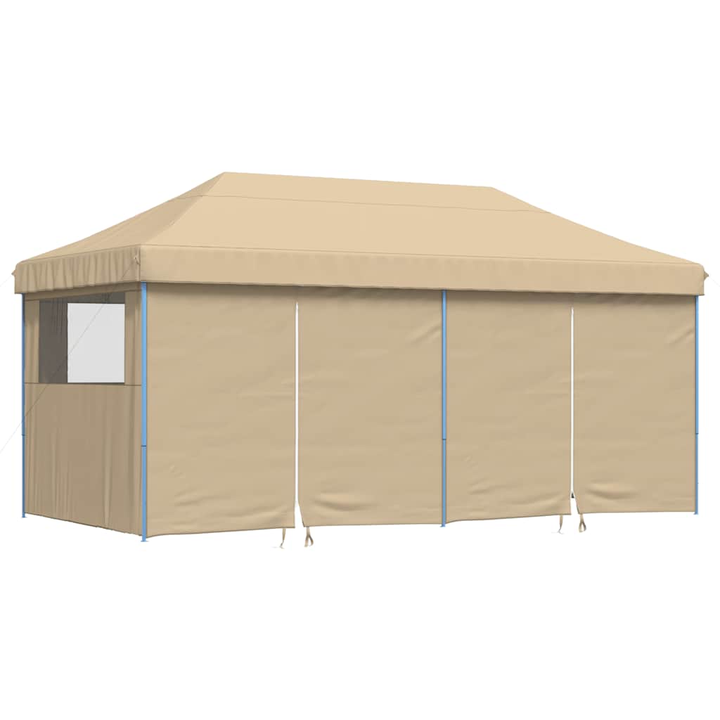 Vidaxl Pop-Up Party Tent with 4 Walls, Beige