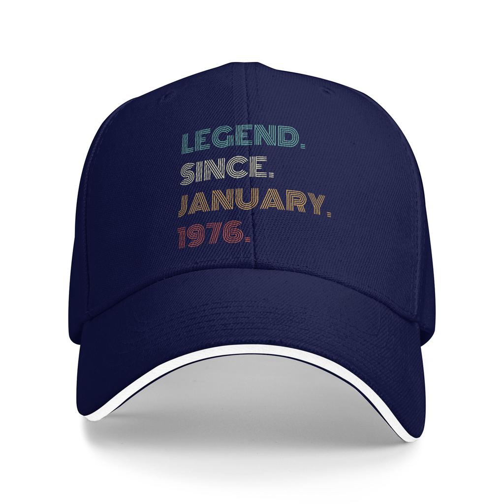 50 Years Old Legend Since January 1976 50th Birthday Baseball Cap Vintage Hip Hop Hats Summer Male Outdoor Sport Baseball Caps