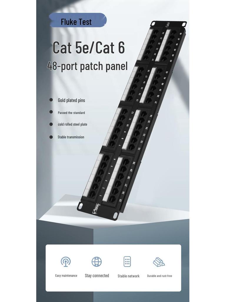 Sanbao Cat5e 48-Port Network & Voice Patch Panel