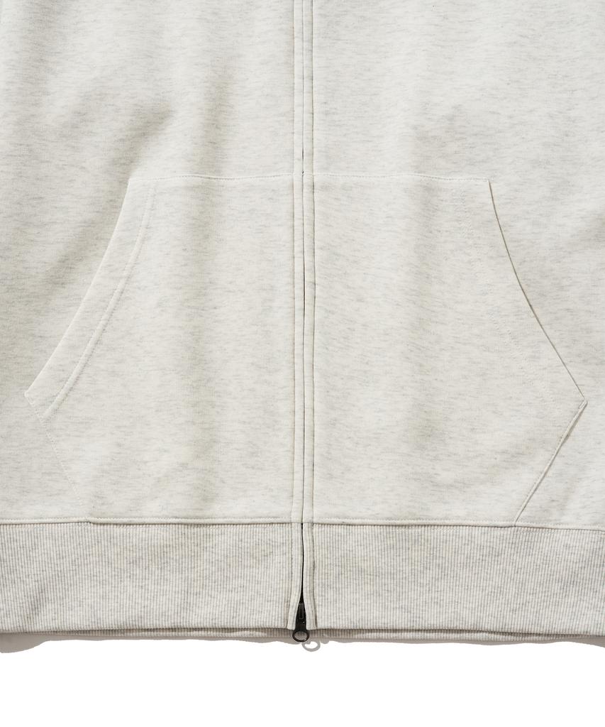 Butterfly Sportswear Original Embroidered Logo 2-Way Zip-Up Hoodie Oatmeal