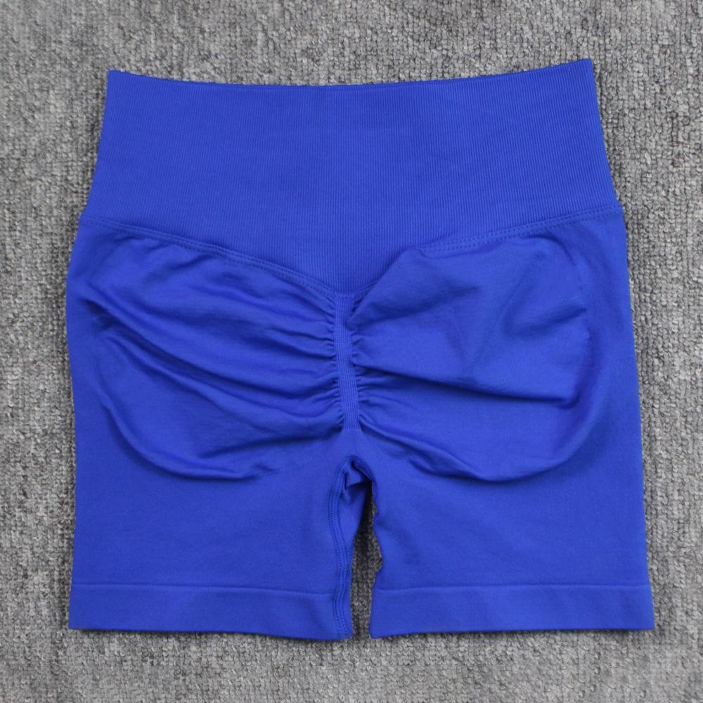 Women's High-Waist Seamless Yoga Shorts – Pleated Peach Butt Tummy Control, Summer Cycling & Running