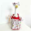 Porch Bird Statue Clothes for School-Season Decorating, Polyester Outfit with Colorful Classroom Symbols for 23 Inch Figure Displays