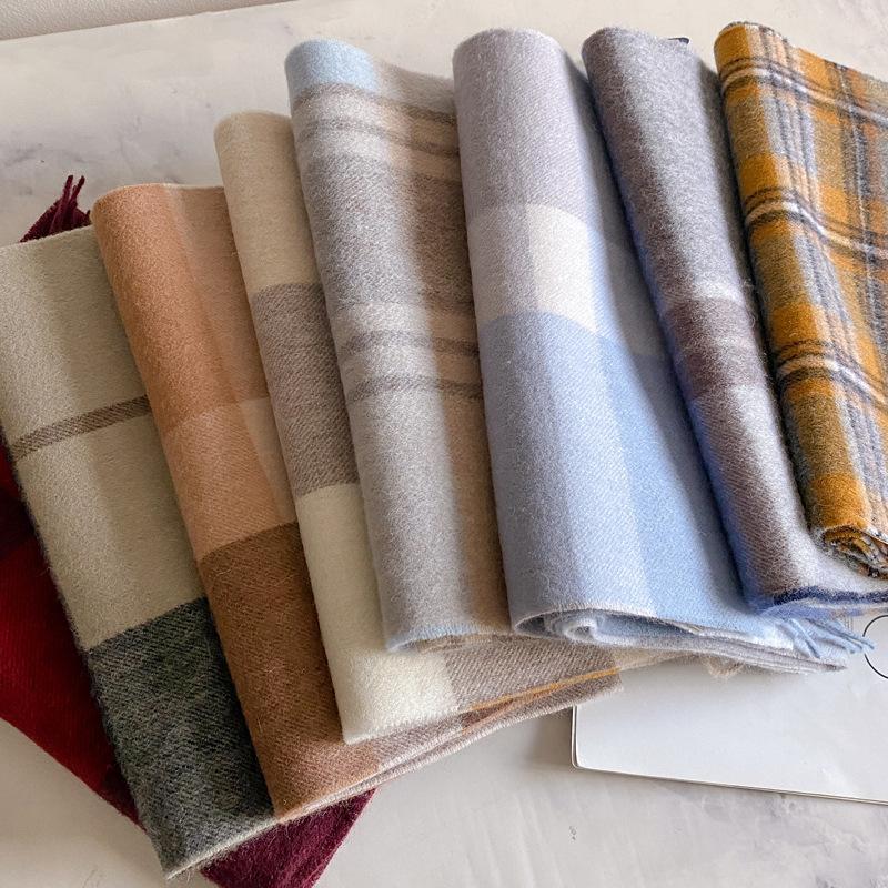 111 Australian wool pure scarf men and women winter high sense new British style couple scarf birthday gift
