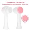 Mode 3D Dubbelsidig Borste Ansiktsrengöringsborste Exfolierande Fettborttagning Massageverktyg Rosa