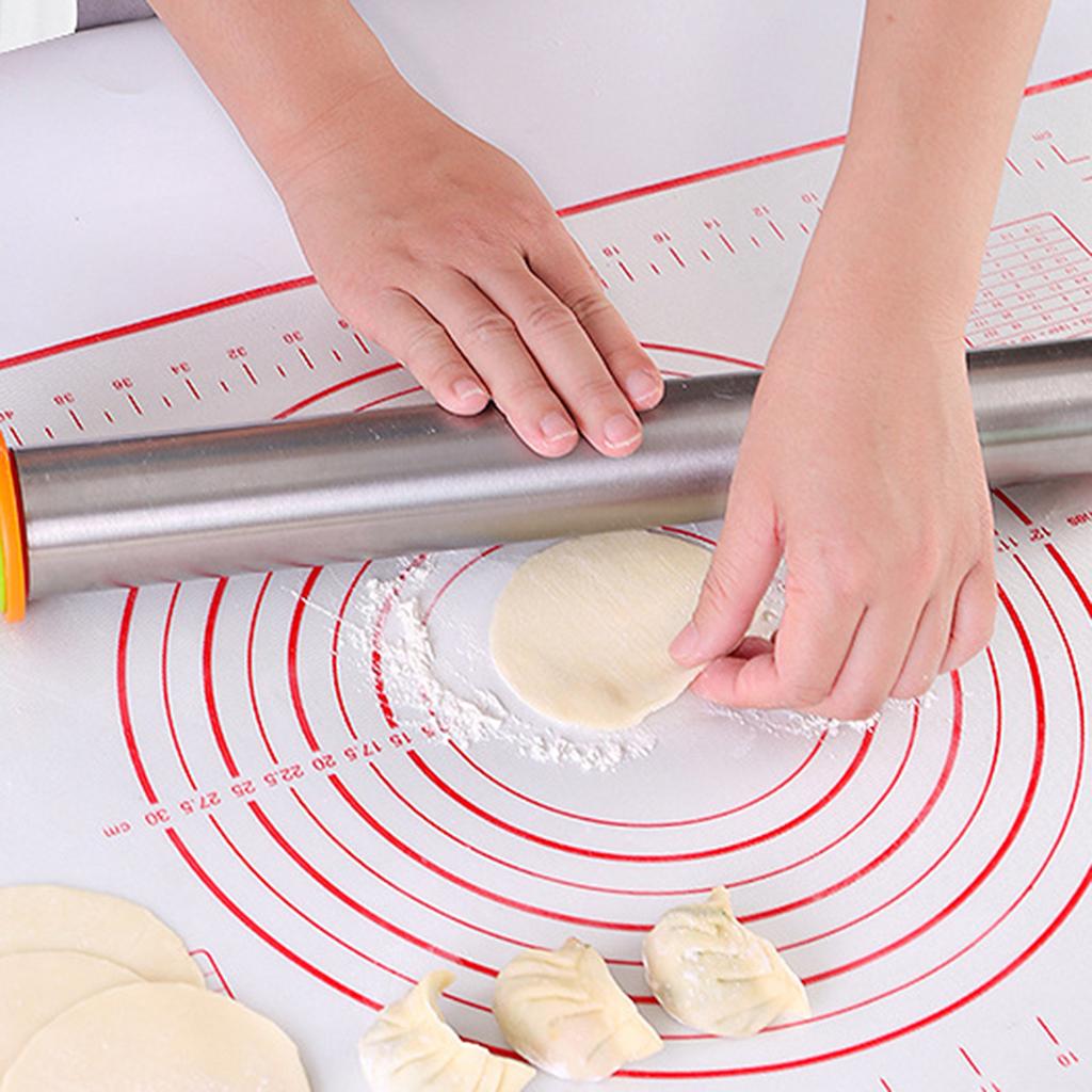 Silicone Making Baking Mat BBQ Mat with Clear Scale Design Washable Rotatable for Home Kitchen Daily Use