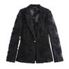Autumn Product Women's Collar Long Sleeved Embroidered Bead Decoration Texture Suit Jacket High Waisted Long Pants Set