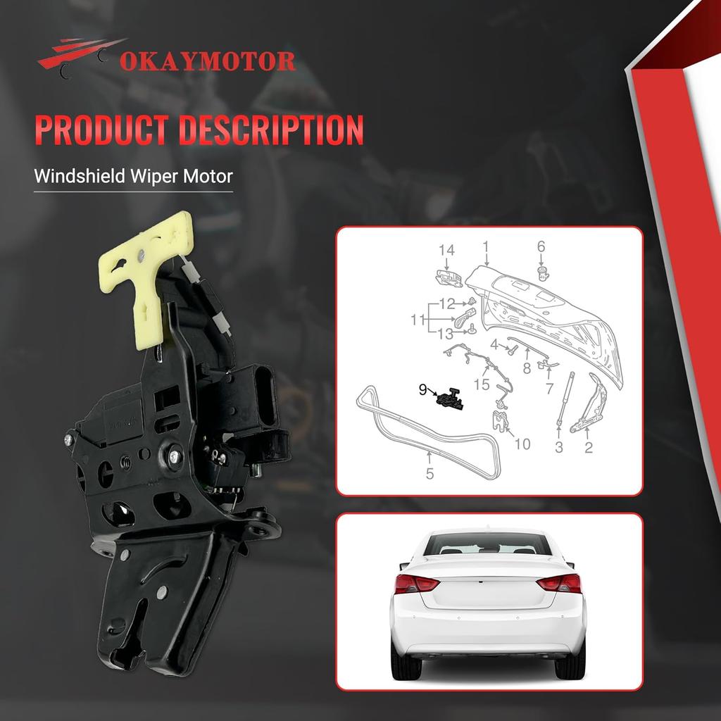 20815645 Trunk Latch Lock Actuator Assembly for 2006-2013 Chevrolet Impala Cadillac DTS 2005-2011 Buick Lacrosse Lucerne Pontiac Grand Prix G6 3.5L
