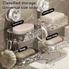 Soap Holder with Suction Cup Wall Hanging Double Layer Non Slip Soap Box No Punch for Bathroom Shower Home Storage