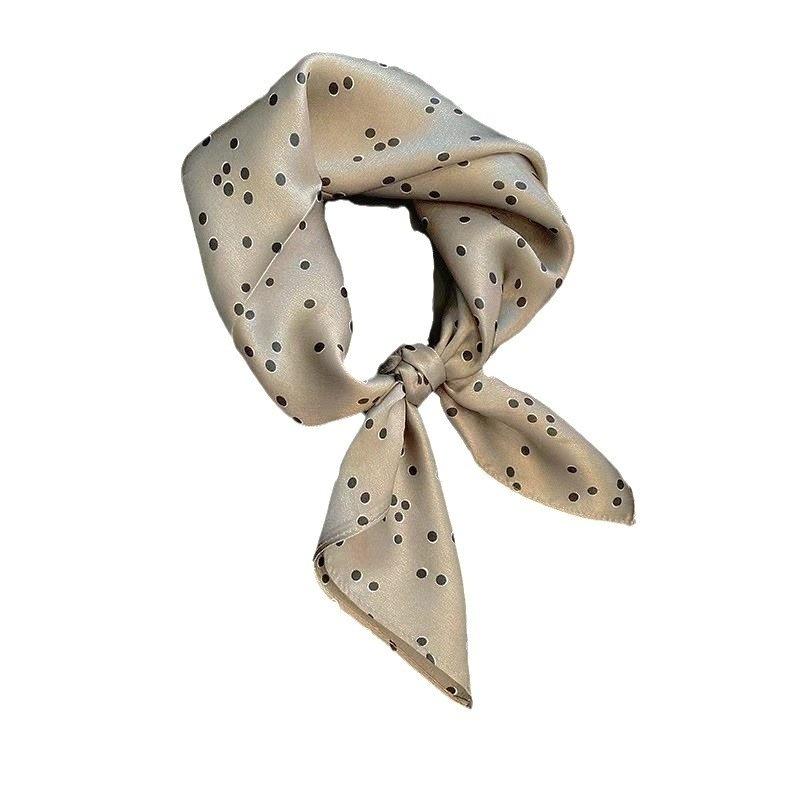 Gift silk scarves High-end silk streamer printed small square scarves Women's versatile trend square silk scarves
