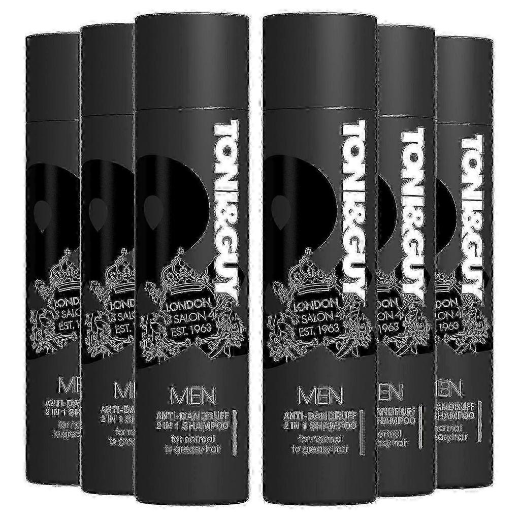 Toni Guy Anti-Dandruff 2-in-1 Shampoo for Men with Mineral Extract - 6 x 250ml Pack