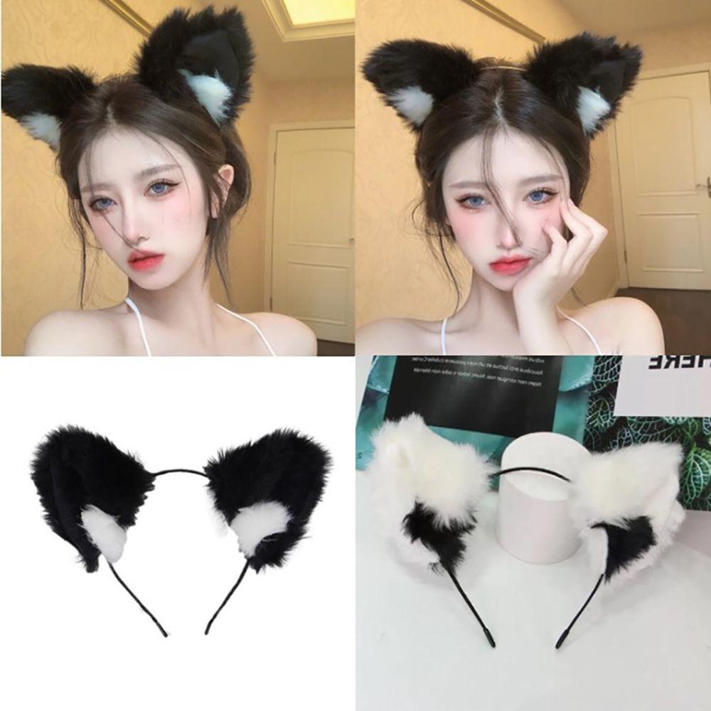 Face Plush Girl Female Cat Ear Headband Korean Style Head Hoop Women Hair Band Hair Accessories