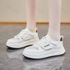 Women's White Sneakers Autumn New Mesh Breathable Height Increase Casual Shoes Comfortable Fashion Cross Tied Non Slip Flats