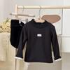 2024 Kids' Winter Thick Half-High Neck Velvet Base Layer T-Shirt - Korean Style