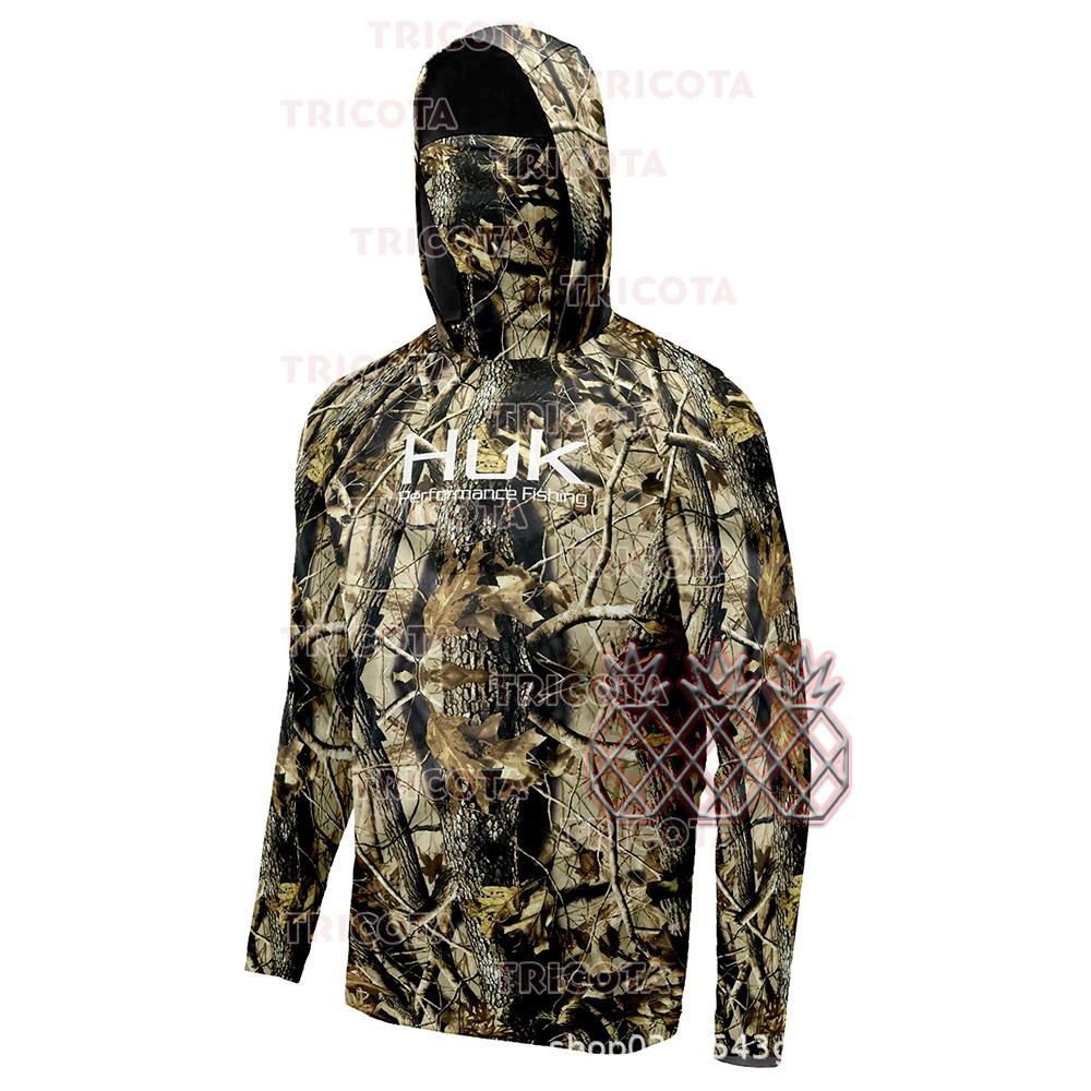  Fishing Hoodies Men's Long-Sleeve Sun Protection Hooded Fishing Wear