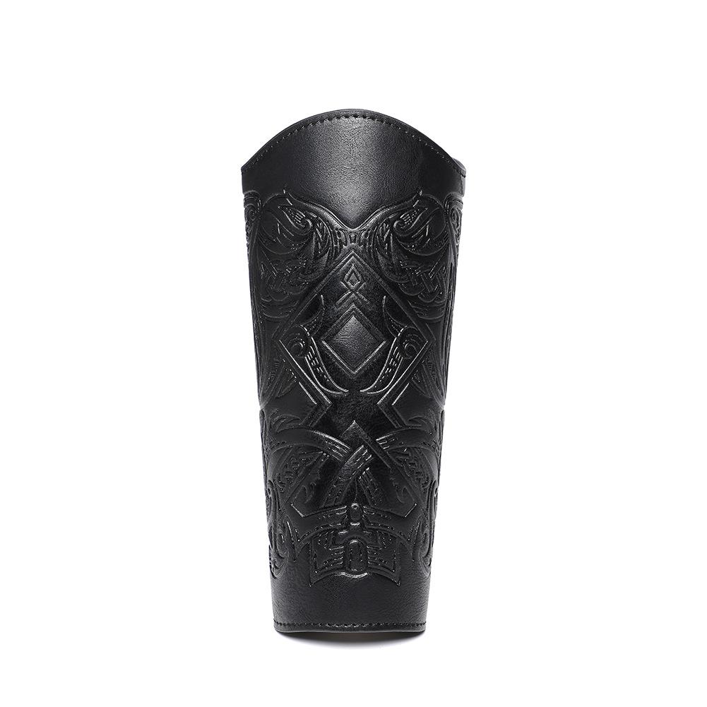 2Pcs Medieval Embossed Vintage Bracers, Knight Faux Leather Arm Guards, Cosplay LARP Stage Costume Accessories Wrist Protectors