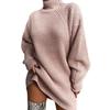 Women's Autumn Winter Imported Knit Sweater Long Sleeve High Neck Cardigan Dress