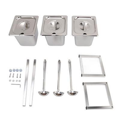 Support Organisateur de Confiture Démontable Design Poli Acier Inoxydable Support Organisateur avec Couvercle et Cuillère