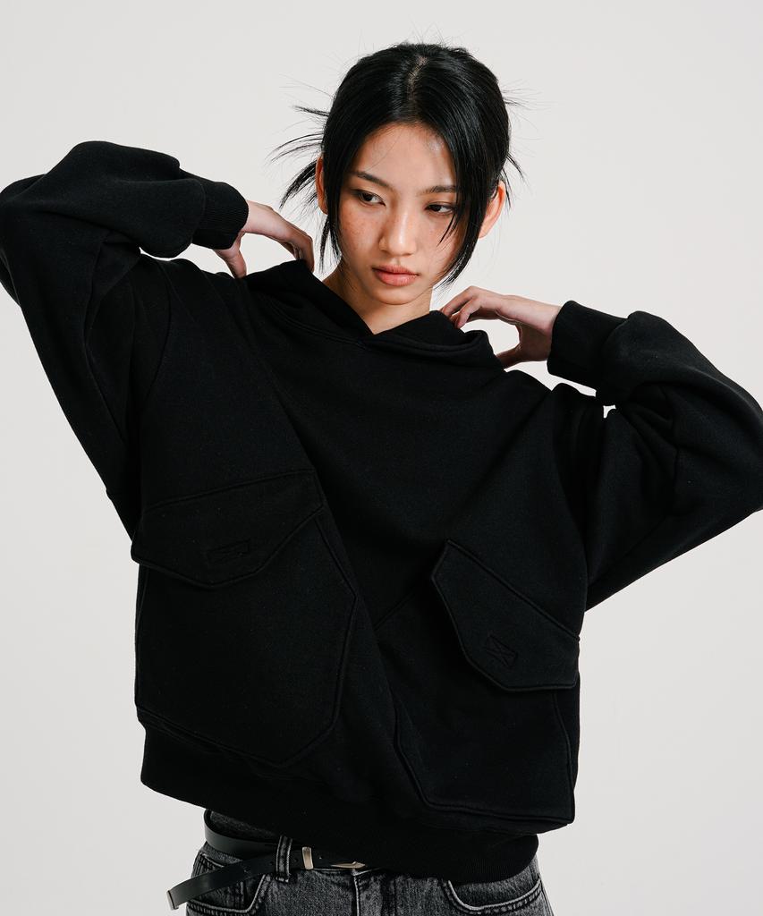 Big Pocket Pigment Hoodie Black Jjhd9162
