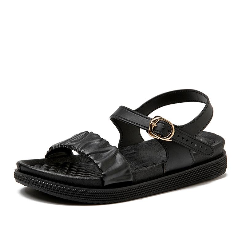 

Сандалии женские летние новые удобные на толстой подошве универсальные сказочные стильные модные верхняя одежда студенческие повседневные односложные классные тапочки женские 40 чёрный