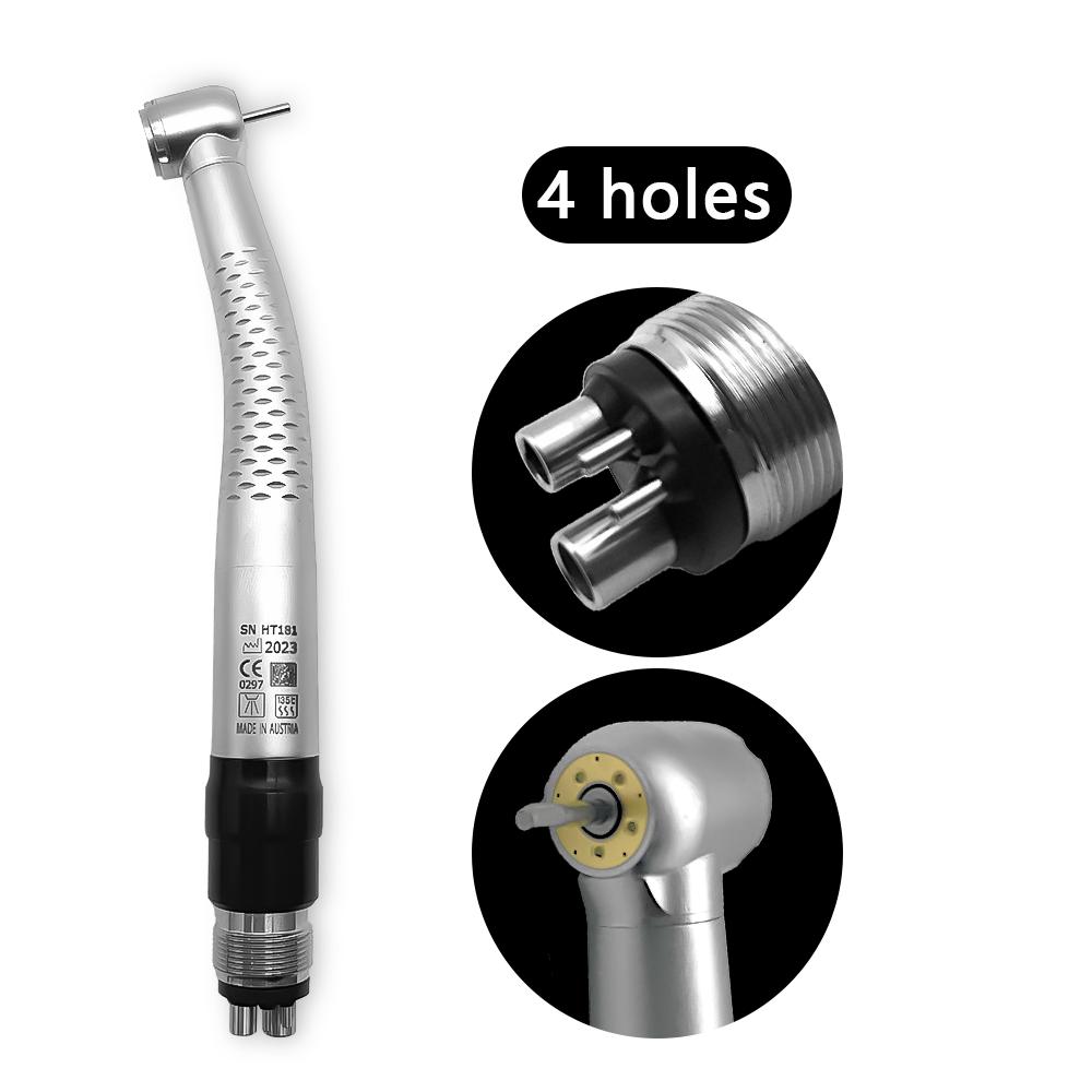 Niceden Zahnärztliches LED-Hochgeschwindigkeits-Handstück 5 Birnen Schattenloser Ring Druckknopf 2/4 Löcher