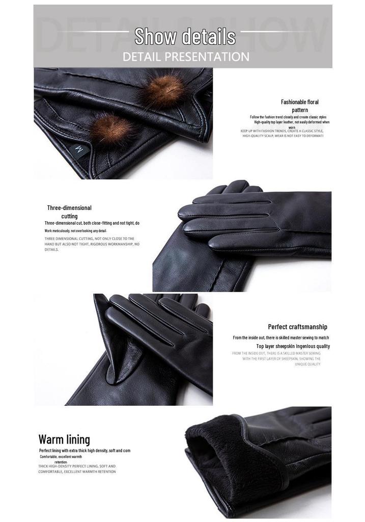 Damen Handschuhe aus echtem Lammleder: Dickes Fleece, Winddicht & Kältebeständig für den Winter