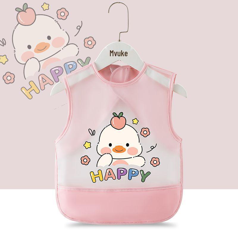 Waterproof Unisex Baby Bib: Anti-Stain Sleeveless Smock for Kids, Reversible Protective Wear.
