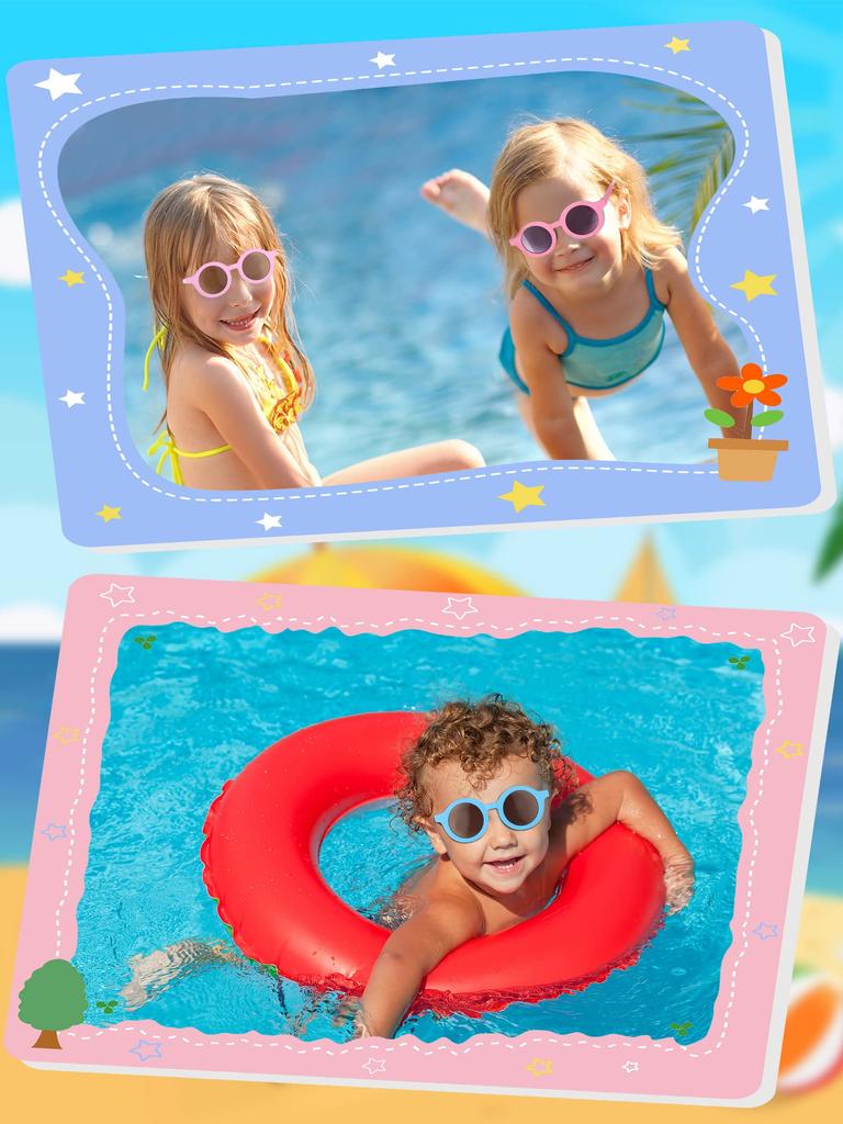 Toddler Folding Foldable Sunglasses Cute Round Sunglasses Bulk Toddler Glasses for Kids Boys Girls Beach Outdoor Sport
