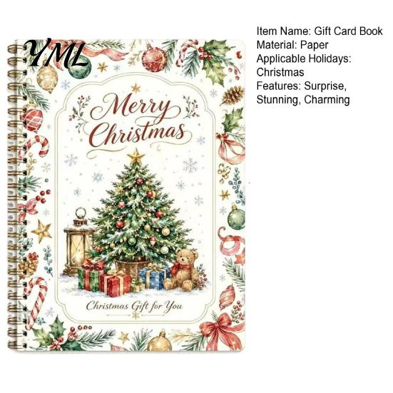 Holiday Gift Giving Accessory Christmas Card Book, DIY Spiral-Bound Merry College Survival Personalized Greeting Book Kit, 10-Page for Students