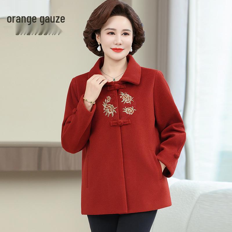 Mom's New Woolen Coat for Middle-Aged Women: Stylish Chinese Autumn/Winter Fashion
