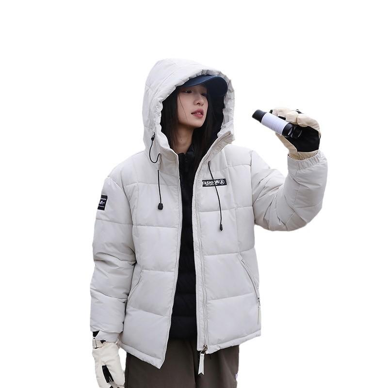 Hooded short down cotton jacket for men and women couples winter trend warm outdoor sports thickened cotton jacket