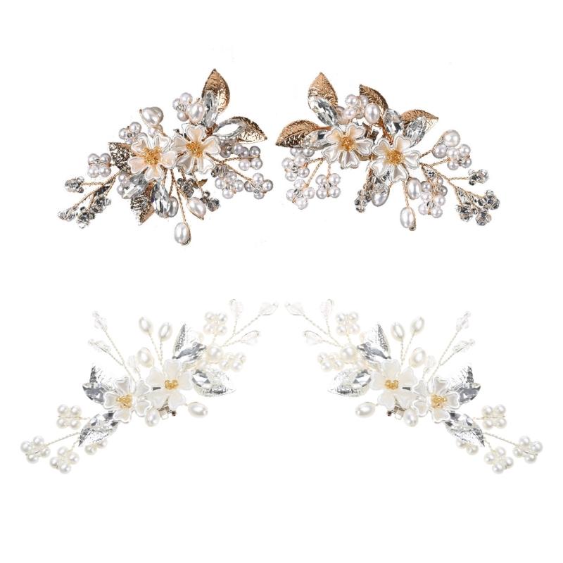 2PCS Crystal Shoe Clips Wedding Bridal Shoe Buckles Rhinestones Shoe Flowers for Party Decoration Wedding Craft Acces