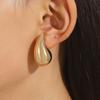Fashion Elegant Water Drop Metal Earrings for Women Punk Smooth Surface Rose Gold Silver Color Teardrop Stud Earrings Jewelry