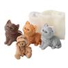 Cute 3D Smile Sitting Cat Silicone Candle Mold Cap Bear Soap Resin Mould Kitten Plaster Resin Crafts Molds Diy Chocolate Ice Cub