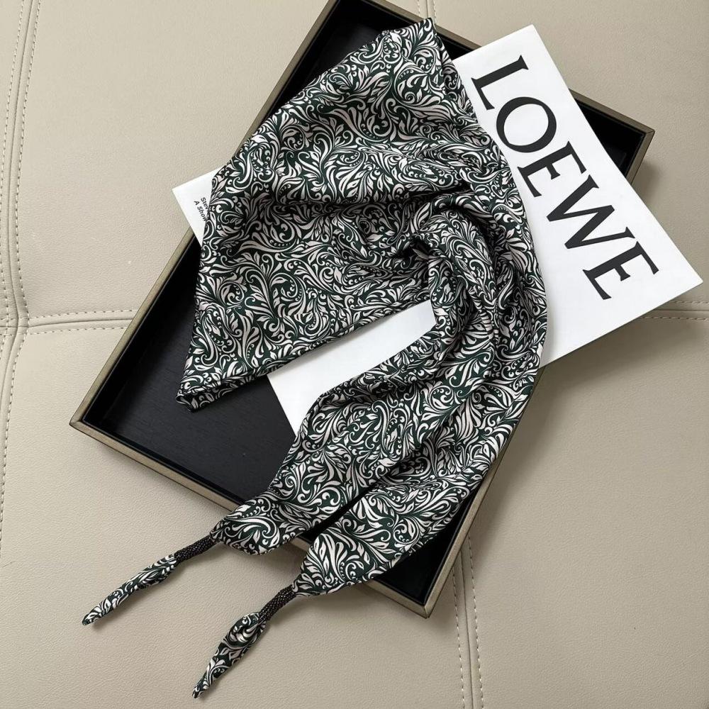 Elegant Black Striped Silk Tie Waist Triangle Scarf Belt - 2025 Collection