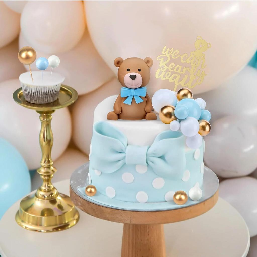 Brown Bear Cake Decorations We Can Bearly Wait Cake Topper for Birthday Baby Shower Party Supplies Decorations