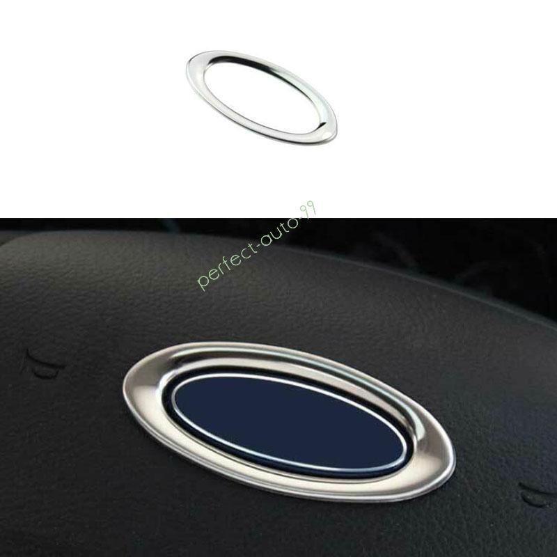 For Ford Escape Kuga 2013-2019 Silver Titanium Steering Wheel Horn Button Ring