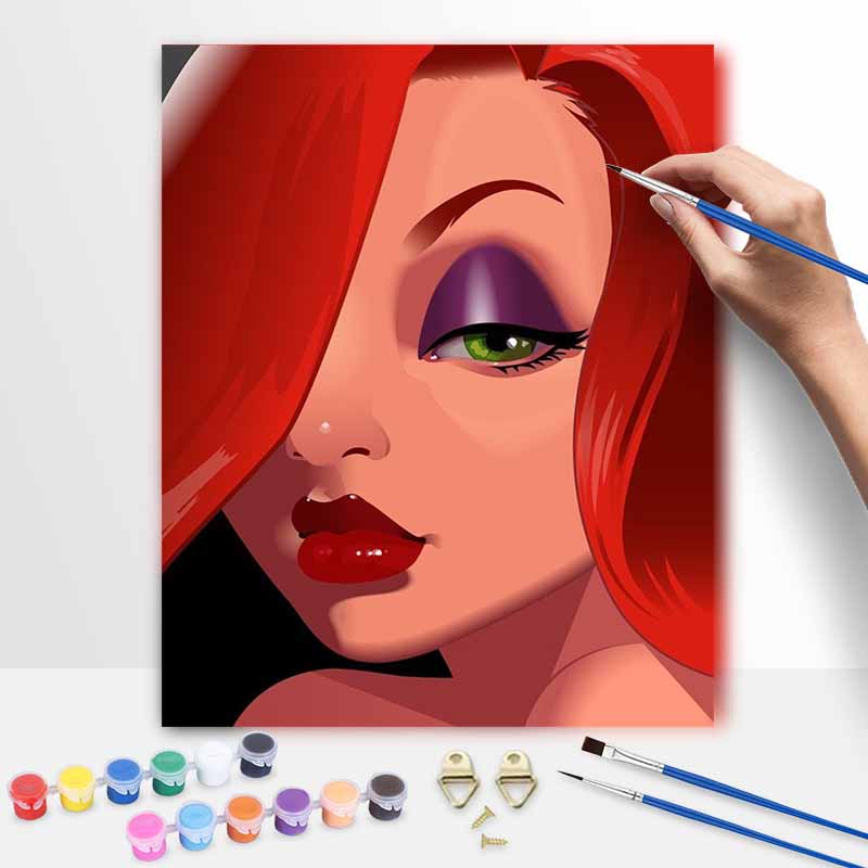 Jessica Rabbit Digital Oil Painting Art Kit Hand Painted Home Decor 20x30cm