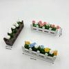 1Pcs 1:12 Dollhouse Miniature Potted Rose Plant Lifelike Artificial Flower Garden Decor Ornament