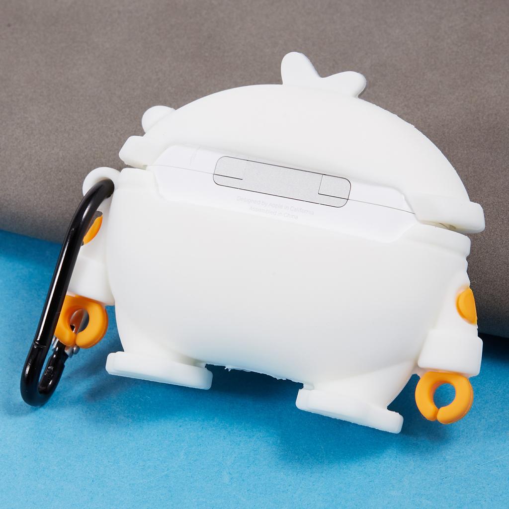 For Apple AirPods Pro Bluetooth-compatible Earphones Silicone Cover Space Duck Protective Case with Carabiner