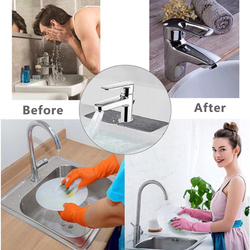 2/4pcs Microfiber Faucet  Absorbent  Pad, Wrap-around Design Kitchen Sink Water Drying Pad Bathroom