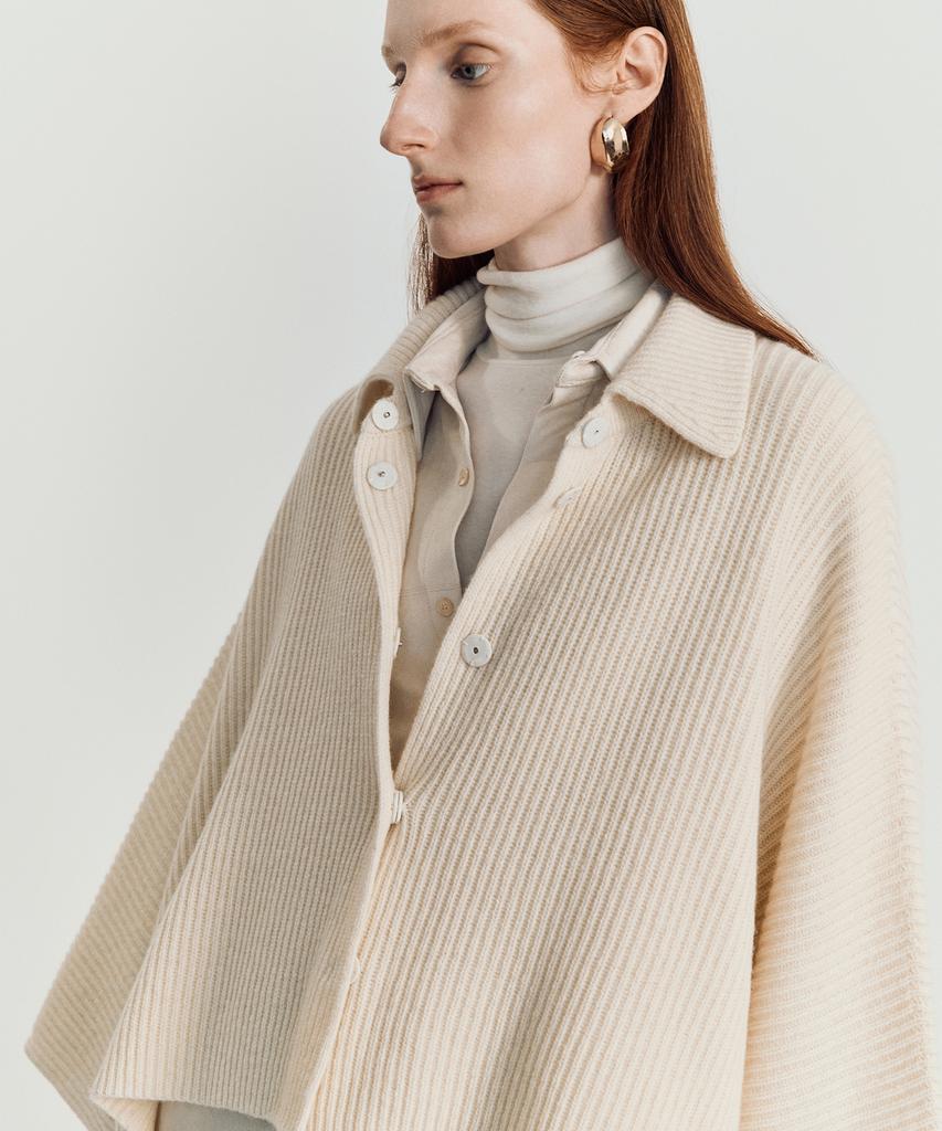 Meibeoyu Roddie Cape Knit Jacket _ Ivory