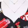 Women Vintage Short Sleeve Christmas 1950s Housewife Evening Party Prom Dress
