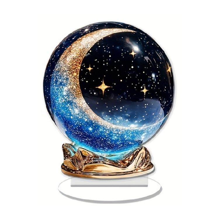 Sfera di Cristalli Acrilici Antirottura per Decorazione Tavolo Scaffale Motivo Lune Stella 200g