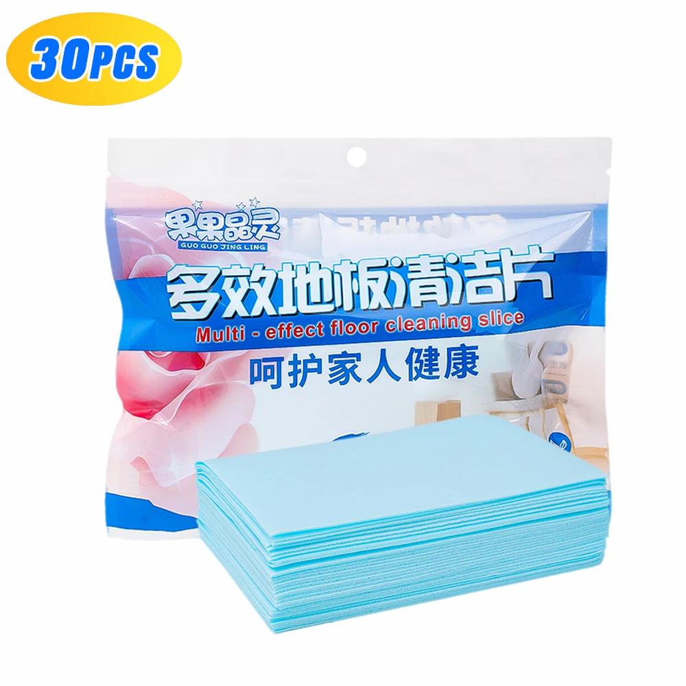 30 шт. Листы для мытья полов Сильное обеззараживание Плитка Пол Мытье Уборочные Таблетки Бумаги Для Ванной Комнаты Чистящие Средства 30Pcs-Blue