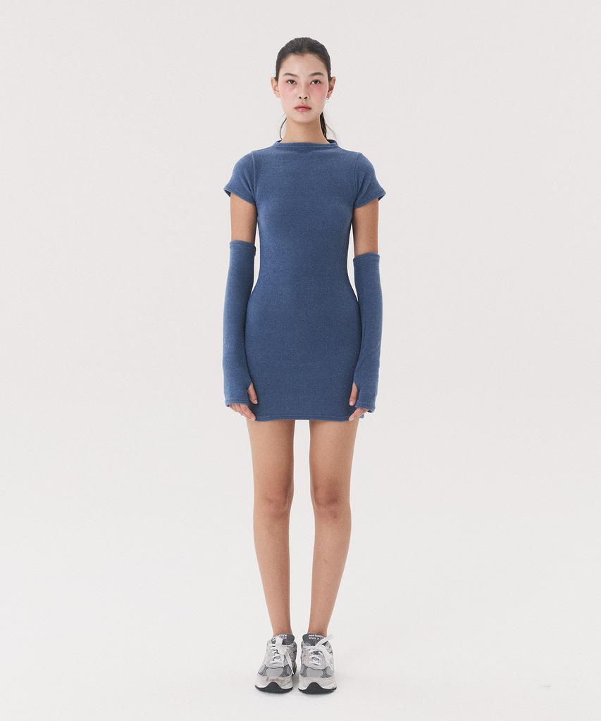 Kkuape Knit Onepiece & Warmer Set_Blue